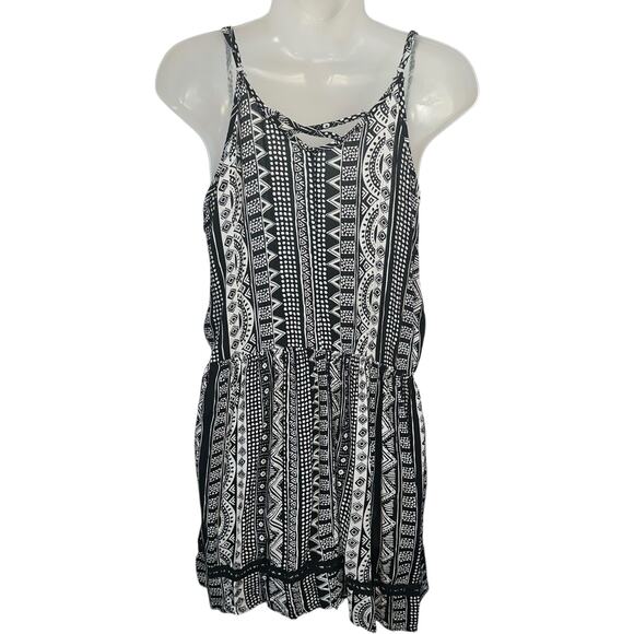 Tribal Summer Mini Dress Womens S Lightweight Shift Casual Boho Chic Beachy Y2K - Picture 2 of 10